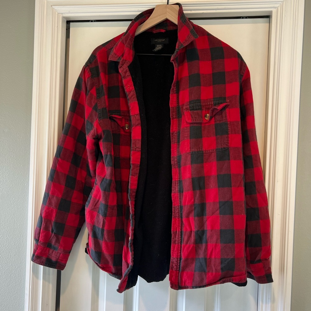 Red and Black Plaid Men's Jacket